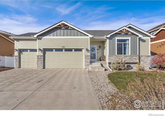 craftsman-style house featuring a garage