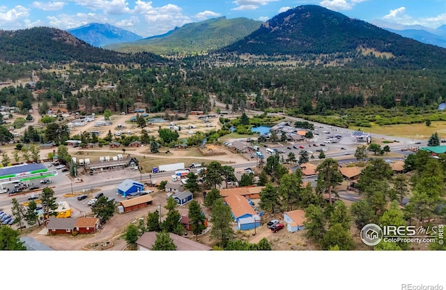 aerial view featuring a mountain view