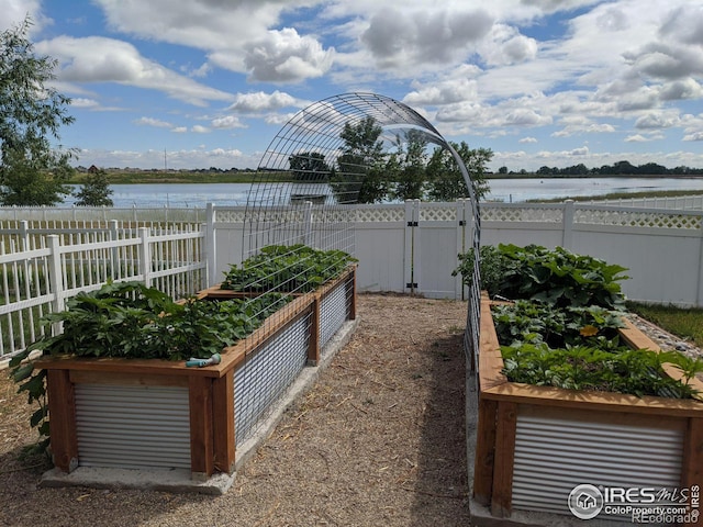 view of yard featuring a water view