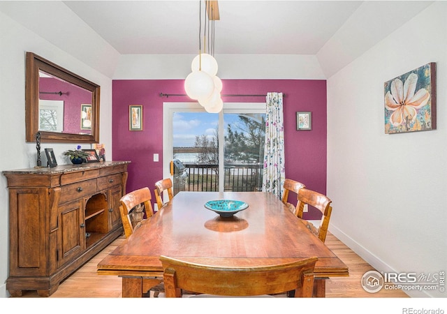 dining room with light hardwood / wood-style floors