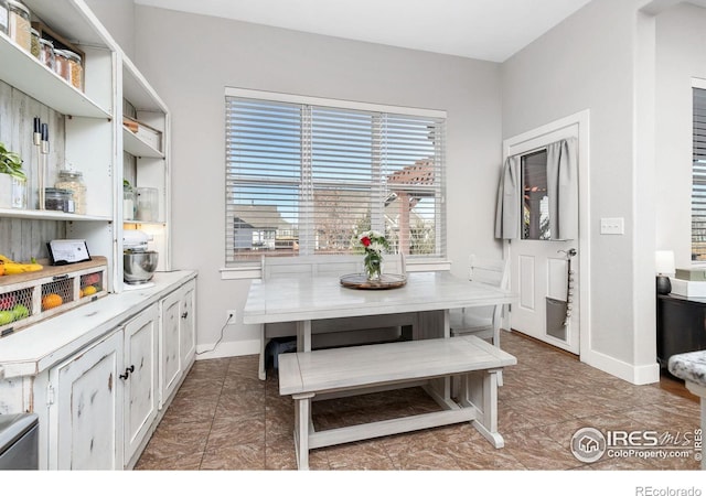 view of tiled dining area