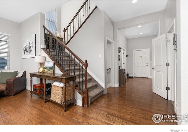 interior space featuring dark wood-type flooring