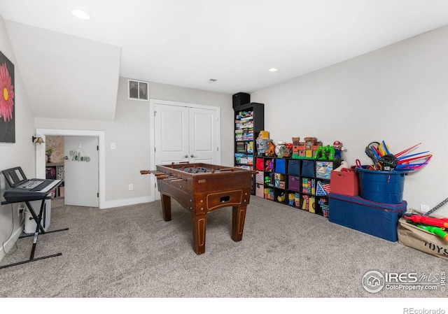 playroom with carpet flooring