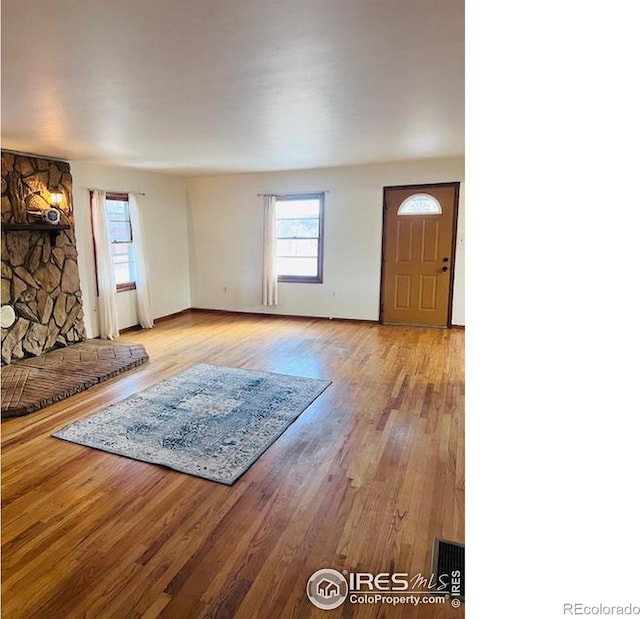 foyer featuring light hardwood / wood-style floors