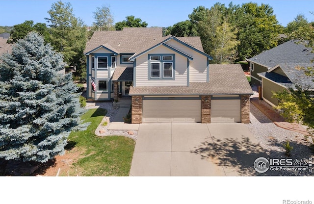 view of front facade with a garage