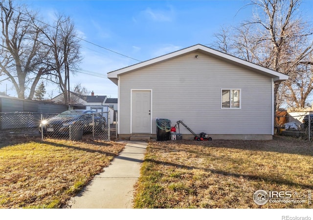 exterior space with a yard