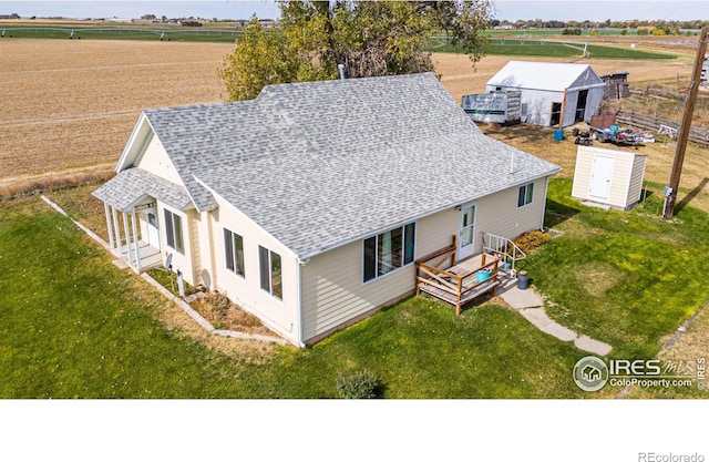 aerial view with a rural view