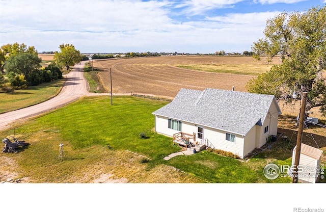 bird's eye view with a rural view