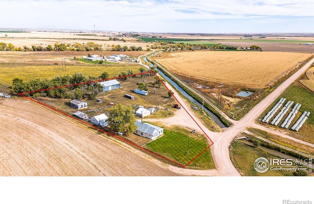 drone / aerial view with a rural view