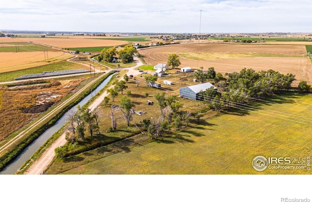 aerial view with a rural view