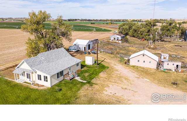 drone / aerial view featuring a rural view