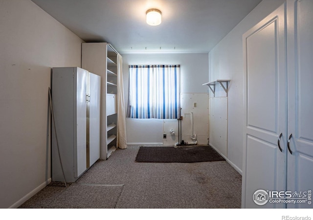 kitchen featuring carpet