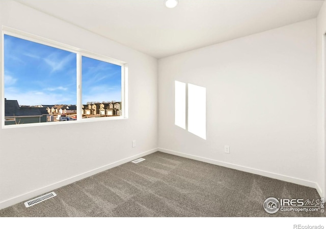 view of carpeted spare room