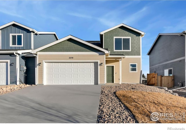 view of front of home featuring a garage