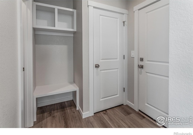 mudroom featuring hardwood / wood-style flooring