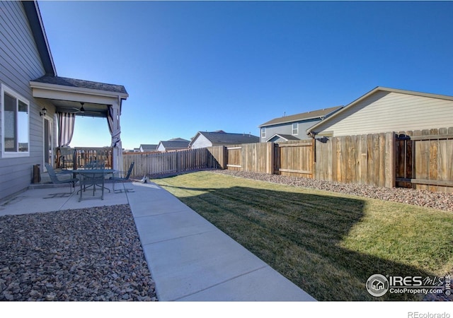 view of yard featuring a patio area