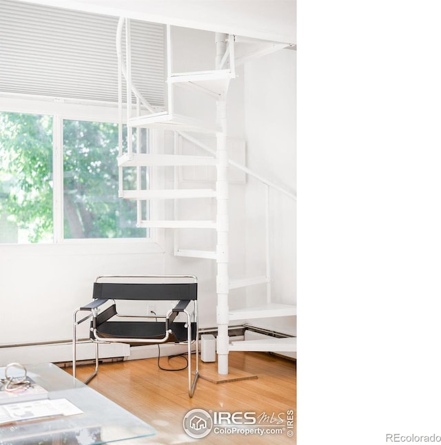 interior space with hardwood / wood-style flooring