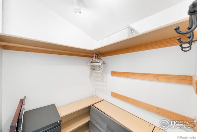 spacious closet featuring lofted ceiling