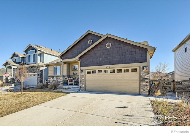 craftsman-style home featuring a garage