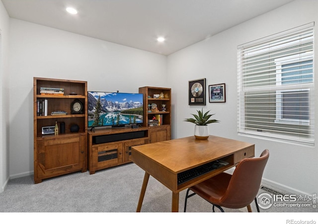 3583 Booth Falls Dr, Loveland, CO 80538 - office space with light carpet, baseboards, and recessed lighting