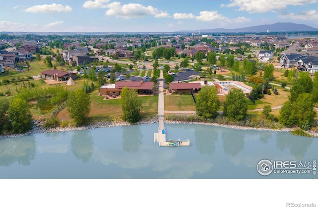 3583 Booth Falls Dr, Loveland, CO 80538 - aerial view of residential area featuring a water and mountain view