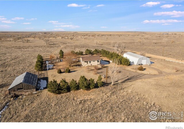 drone / aerial view with a rural view