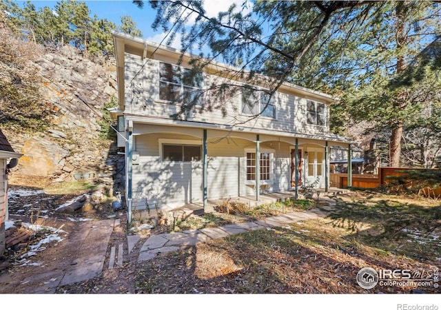 view of front of property with a porch