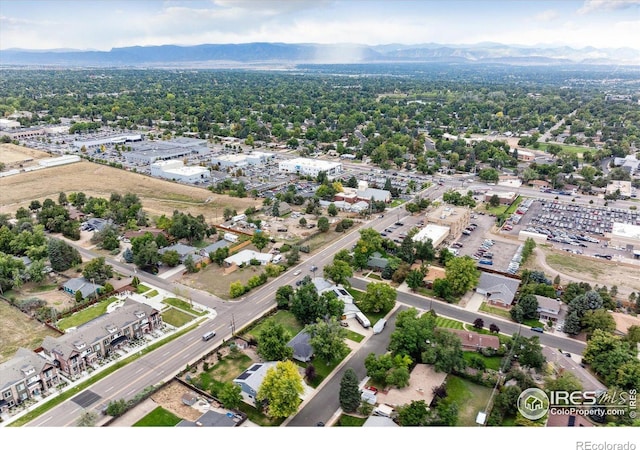 bird's eye view featuring a mountain view