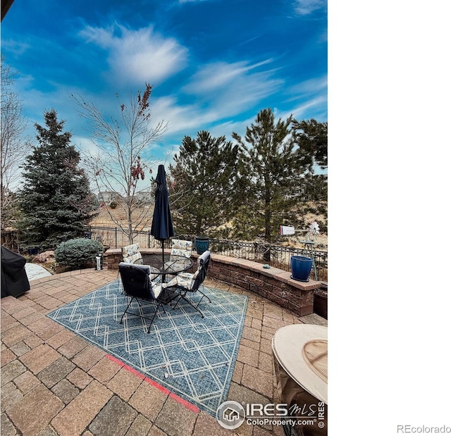 view of patio / terrace with a grill