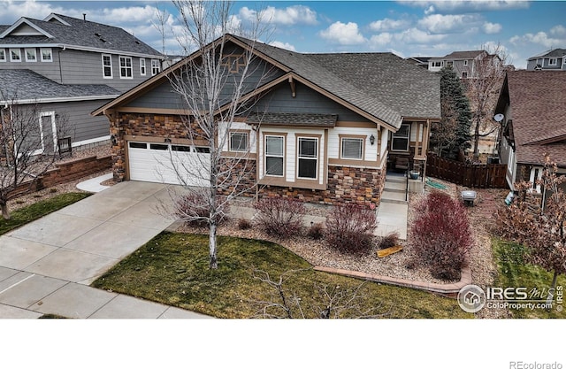 craftsman house with a garage