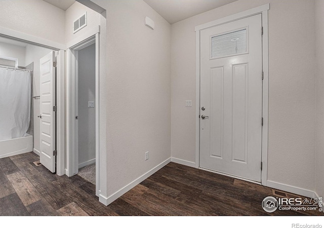 entryway featuring dark hardwood / wood-style flooring