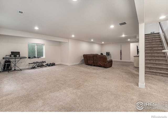 interior space featuring carpet floors