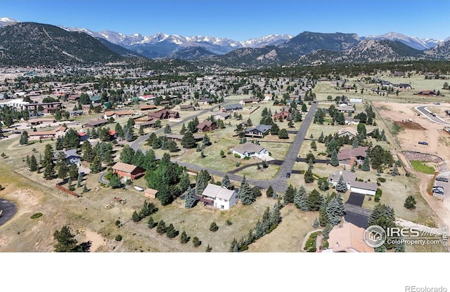 aerial view featuring a mountain view