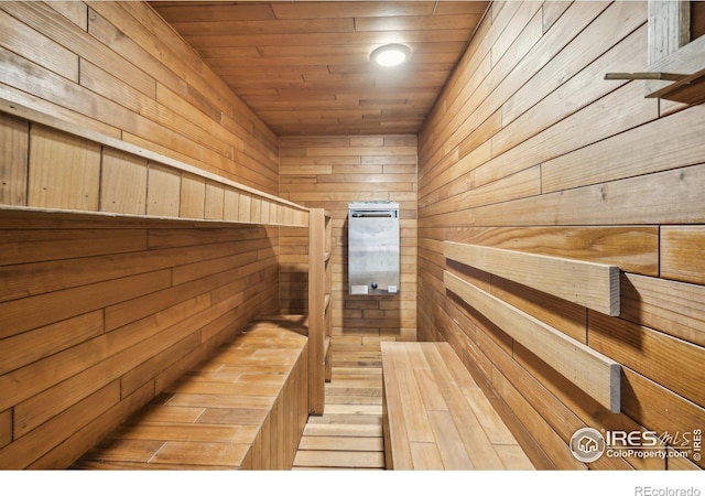 view of sauna / steam room featuring wood-type flooring