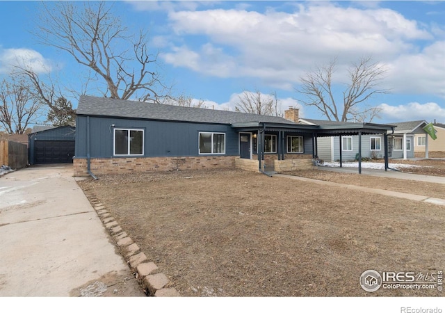 ranch-style home with a garage