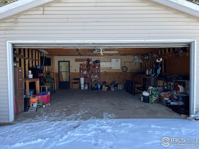 view of garage