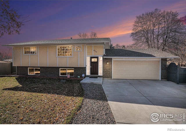 split foyer home with a garage