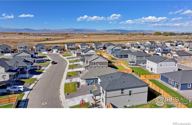 bird's eye view featuring a mountain view