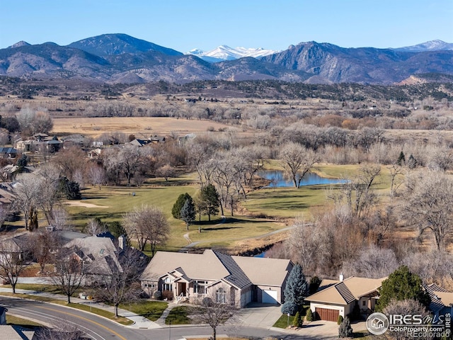 mountain view featuring a water view