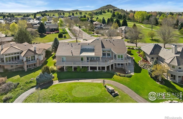 835 Rossum Dr, Loveland, CO 80537 - drone / aerial view with a residential view and a mountain view
