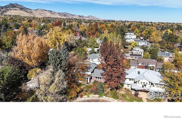 birds eye view of property with a mountain view