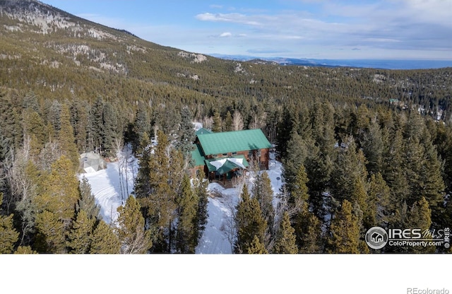 drone / aerial view with a mountain view