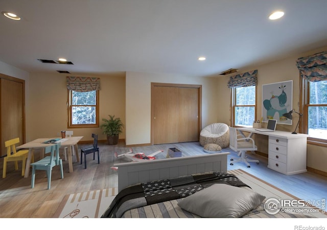 living room with light wood-type flooring