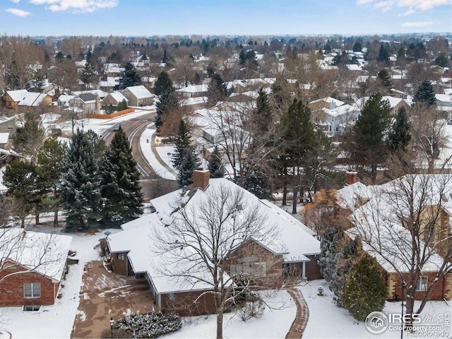 view of snowy aerial view