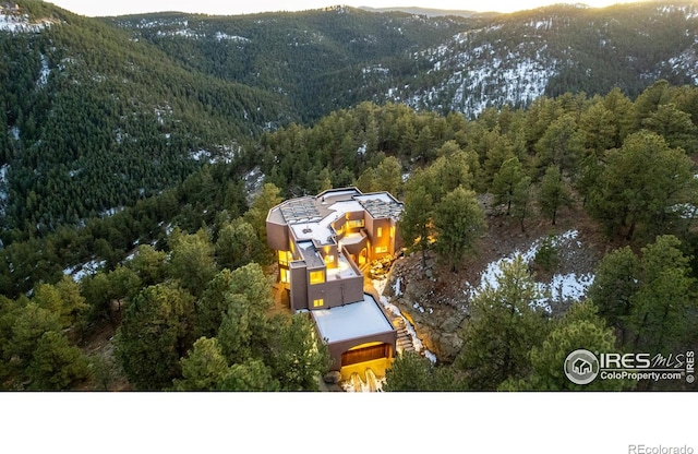 aerial view featuring a mountain view