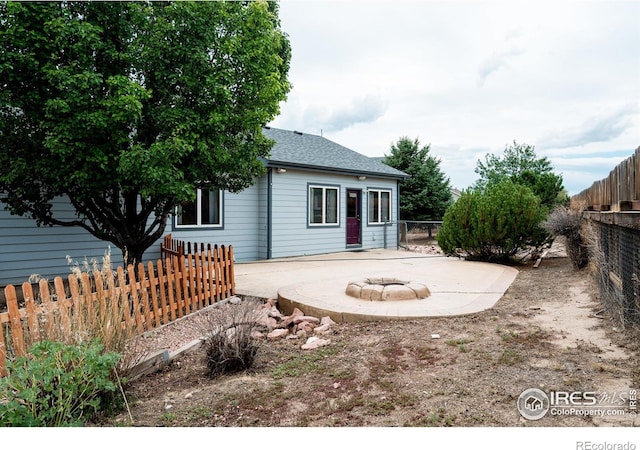 rear view of house featuring a patio area