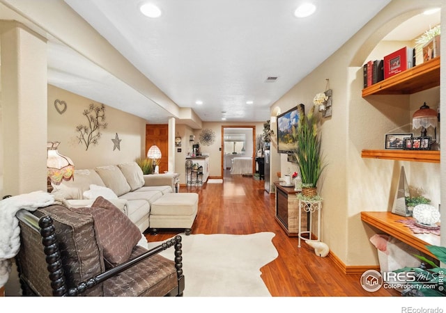 living room featuring hardwood / wood-style floors