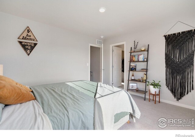 view of carpeted bedroom