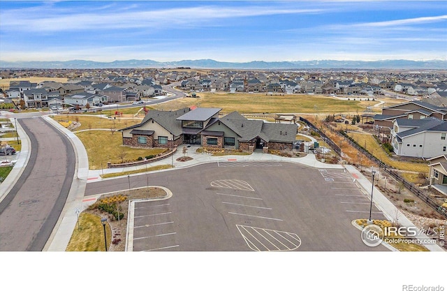 aerial view with a mountain view