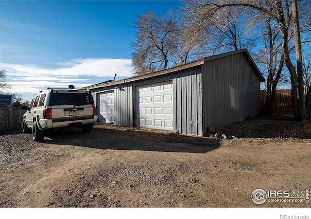 view of garage